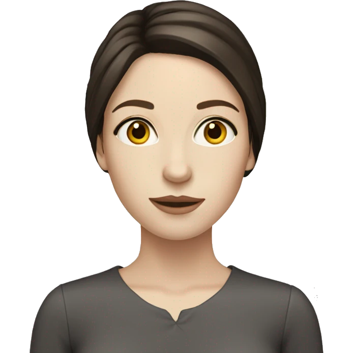 woman long dark brown hair pale skin emoji
