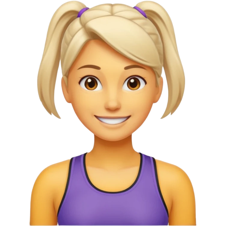 sporty woman cartoon emoji style front view emoji