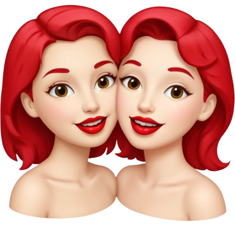 two women kissing, simple and cute emoji