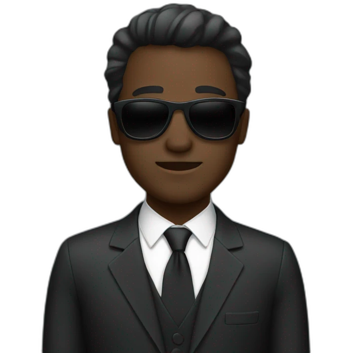 man with suit dark skin sunglasses emoji