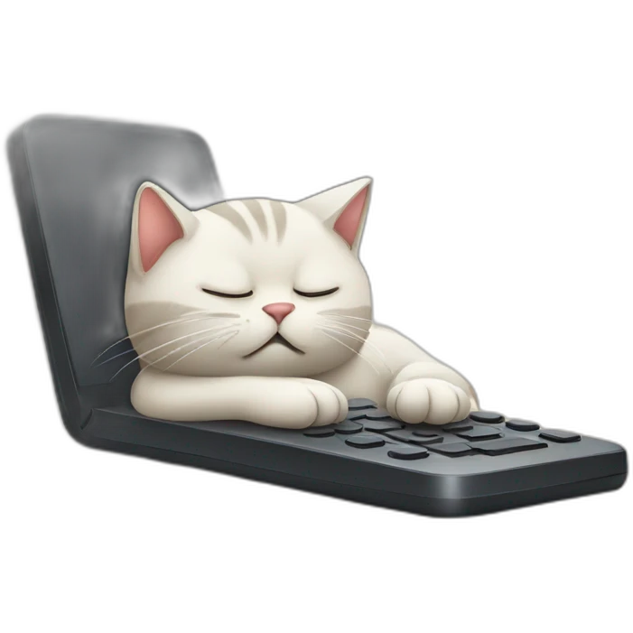 sleepy cat playing phone emoji
