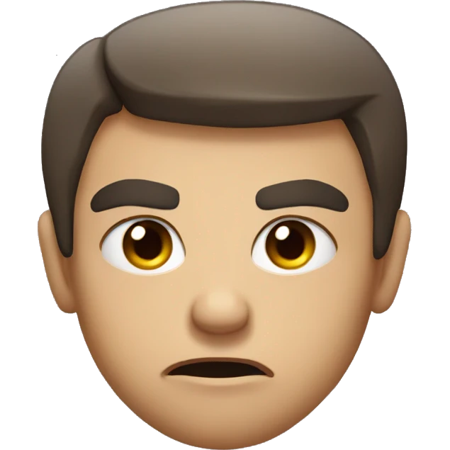 slightly angry looking, one eyebrow up emoji