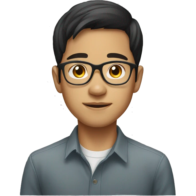 Young Vietnamese male with glasses emoji