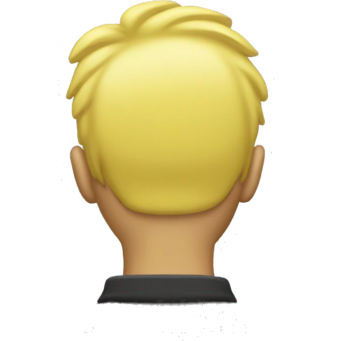 Back of a yellow mans head with short yellow hair emoji