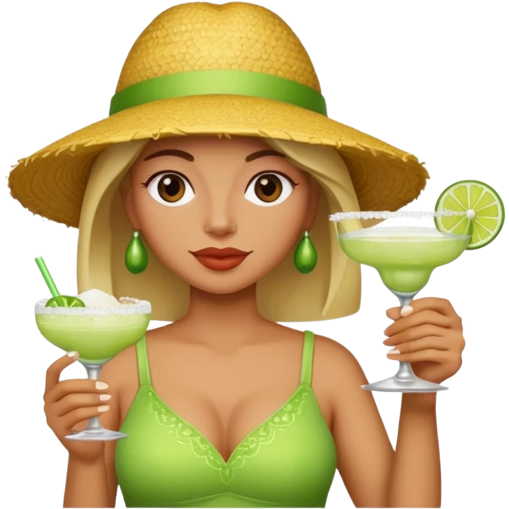 Lady holding margarita emoji