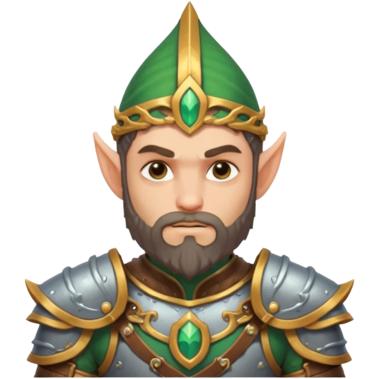 Bearded warrior elf in armor emoji