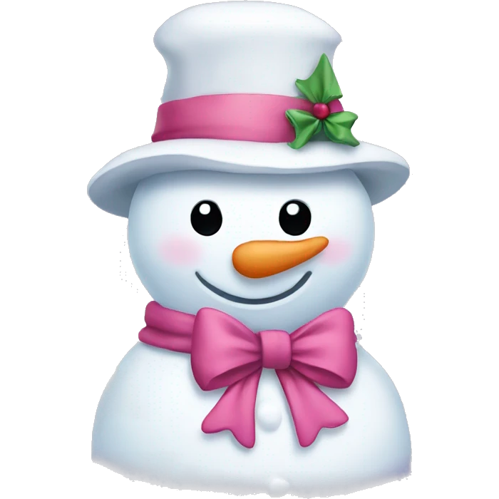 Girly snowman with a bow  emoji