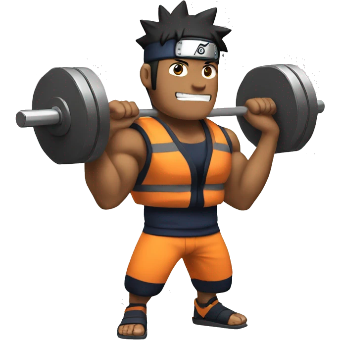 naruto lifting weights wearing a vest emoji
