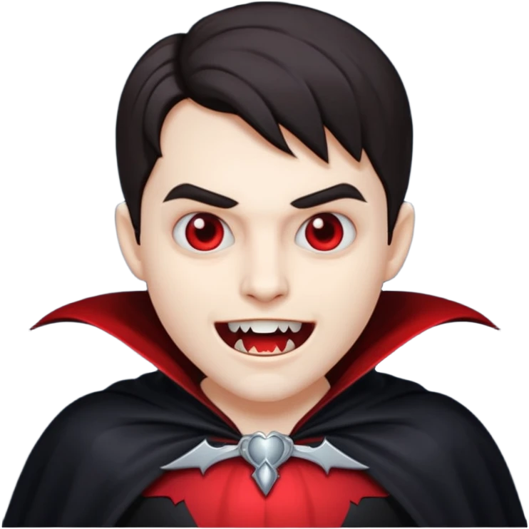 vampire emoji, classic style, fangs, cape, pale skin emoji