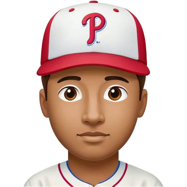 Man wearing a Philadelphia Phillies baseball cap emoji