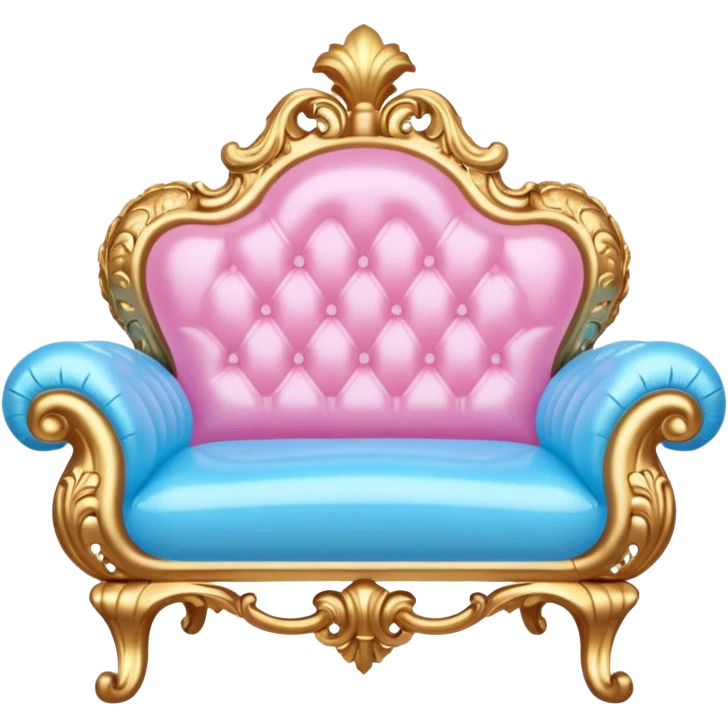 pink gold and light blue rococo inflatable likes emoji