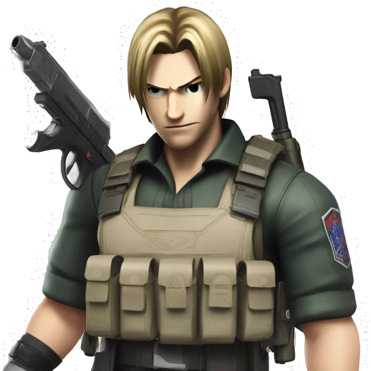 Leon Kennedy from resident evil holding gun  emoji