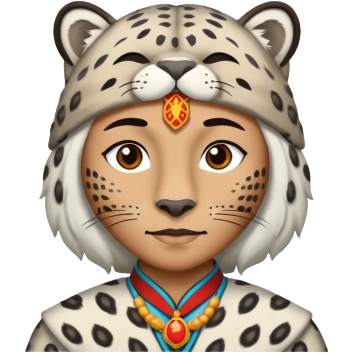 снежный барс - символ Кыргызстана.  я хочу получить картину как снежный барс выглядит как человек и и подобон кыргызу emoji