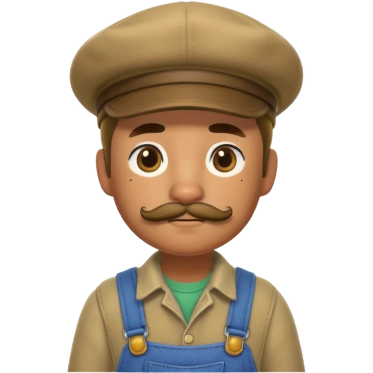 Animal crossing character, famer with a beret and a mustache  emoji