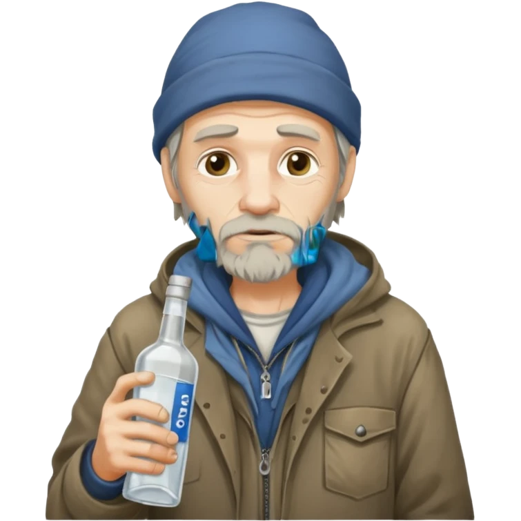 бомж с бутылкой водки emoji