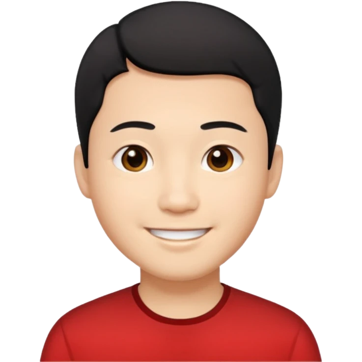 short hair Chinese man, smiling emoji