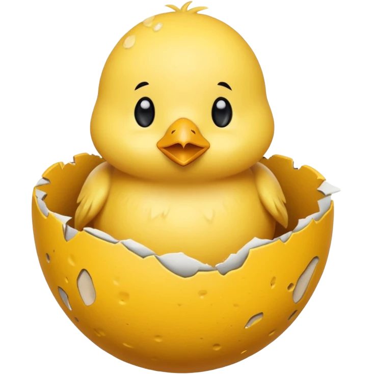 cartoon chick sitting inside a eggshell emoji