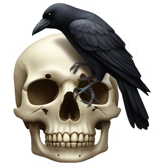 crow on a skull emoji