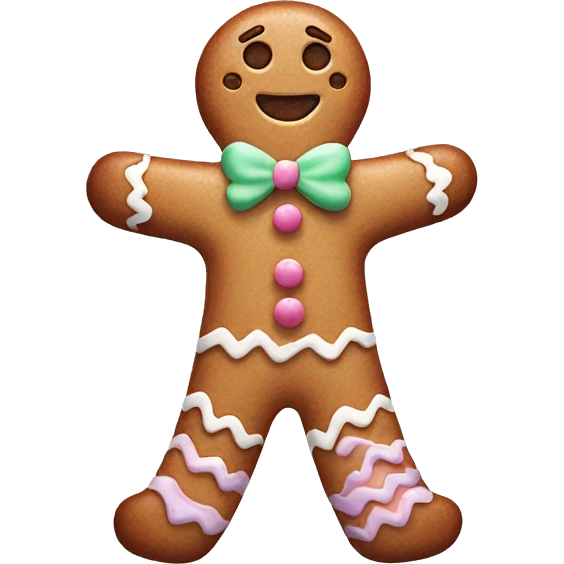Pastel gingerbread man emoji
