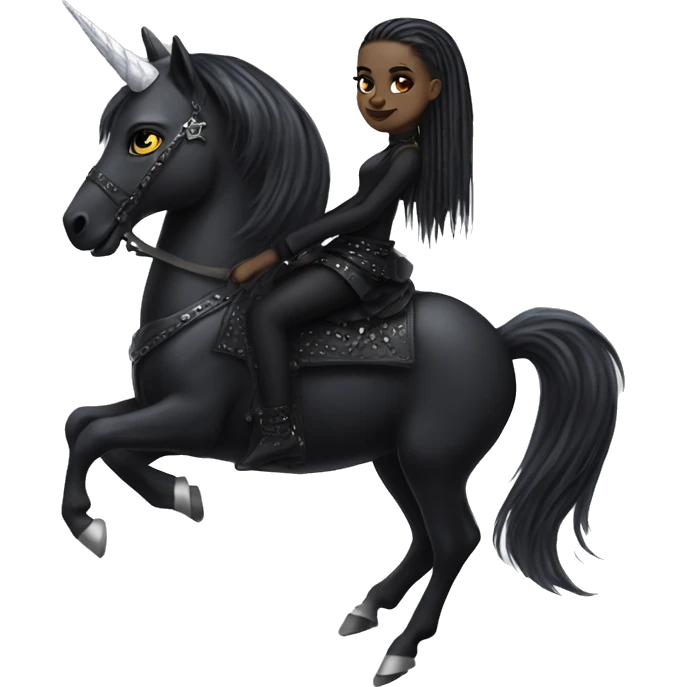 Goth riding a unicorn emoji