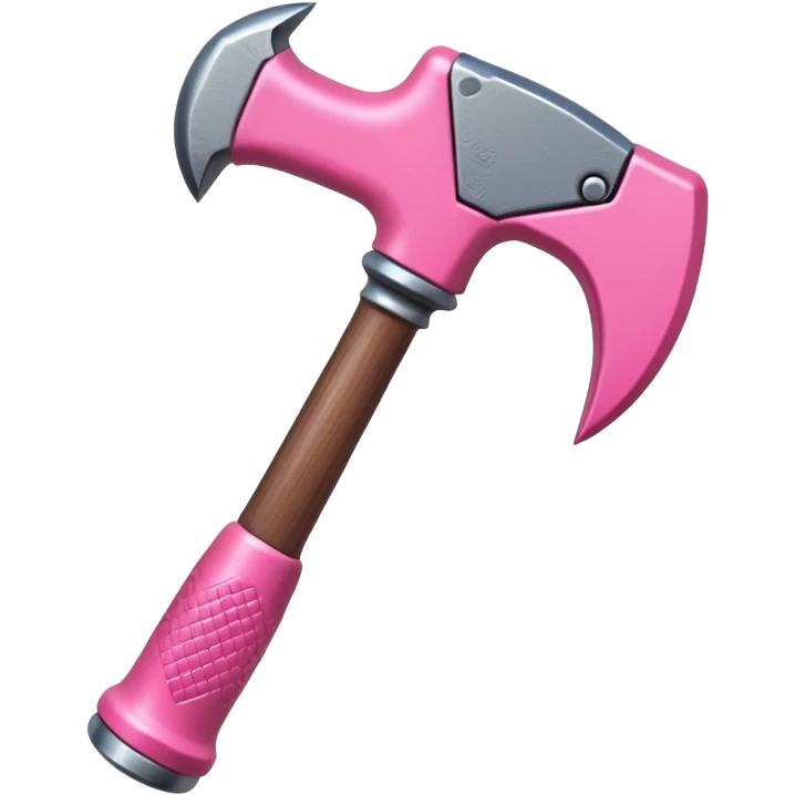 Pink hardware hammer with hardware nails emoji