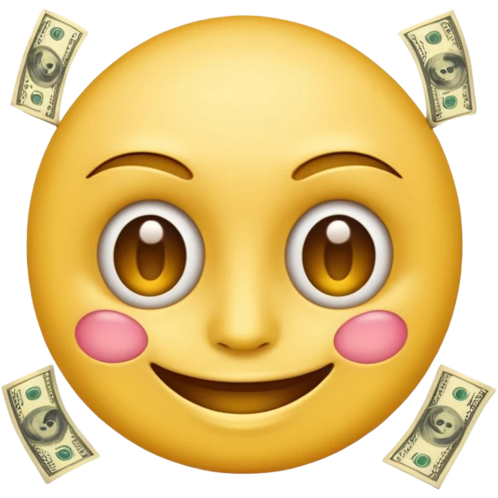 round Emoji with dollars in eyes emoji