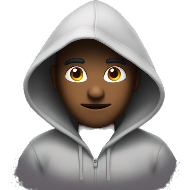 guy with a hoodie that shadows on his face which makes the face hide in the shadows emoji