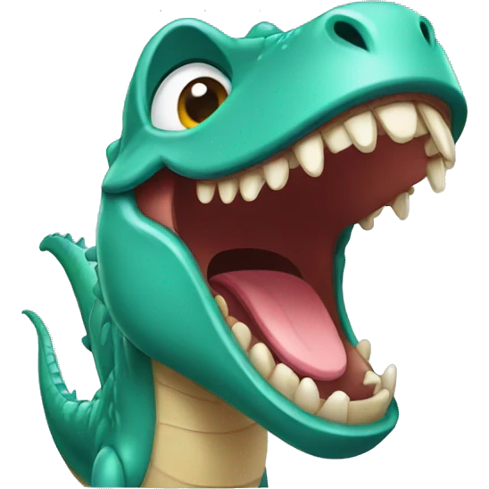 cartoon dino laughing emoji