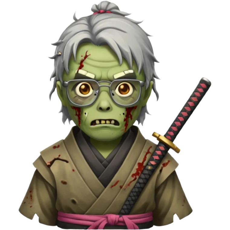 zombie samurai wearing glasses emoji