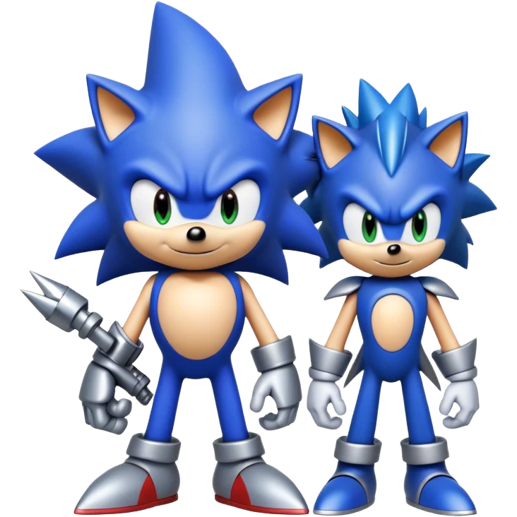 Sonic with metal sonic hanging out emoji
