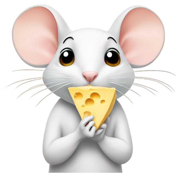Mouse eating cheese ￼ emoji