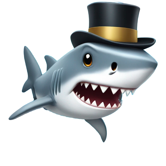 shark with tophat emoji