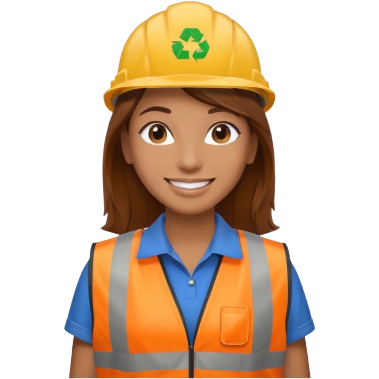 women, Waste Management, safety vest, trash picker emoji