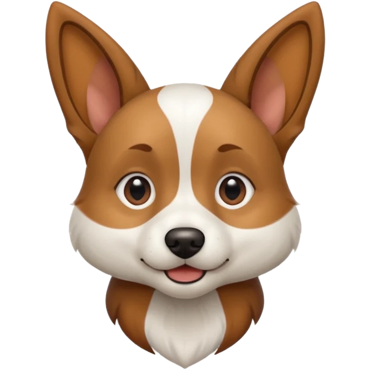 White and brown dog with pointy ears emoji