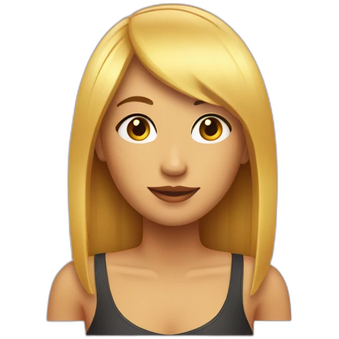 Chica con flequillo rubia emoji
