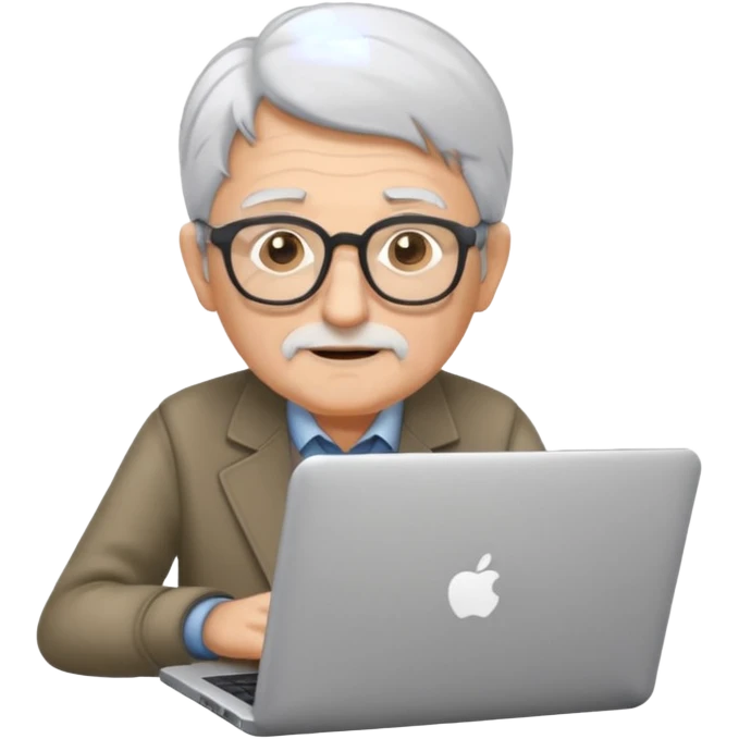 AN OLD SNIIOR DEVELOPER WITH A LAPTOP emoji