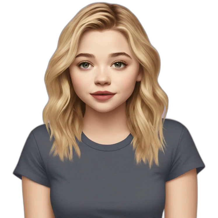 chloë grace moretz wearing tee emoji
