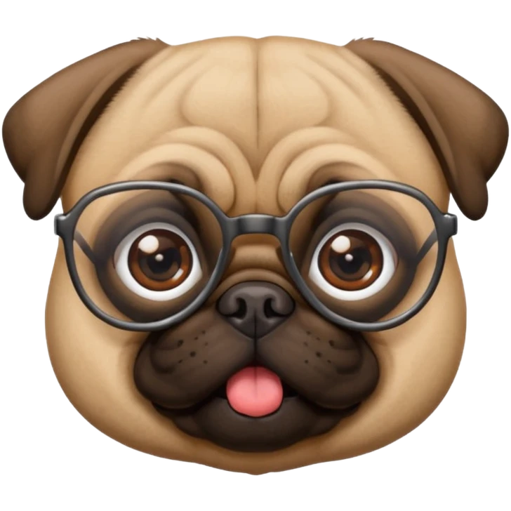 мопс в очках emoji