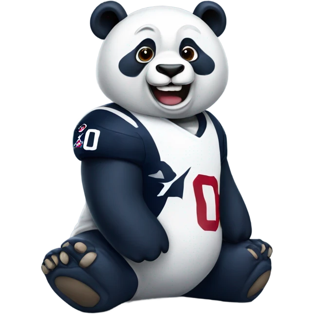 Panda wearing Houston Texans emoji