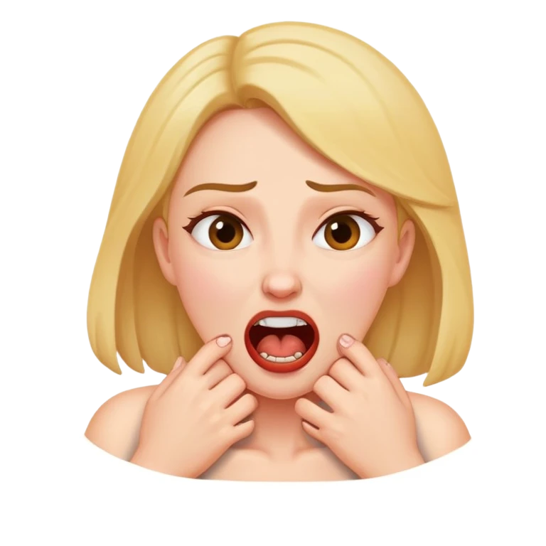 choking herself jokingly  emoji