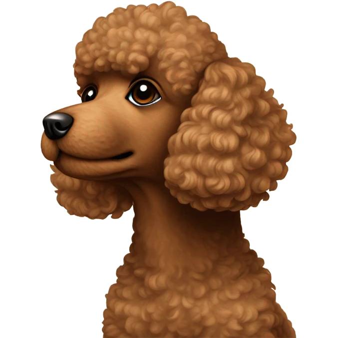 Brown toy poodle profile emoji