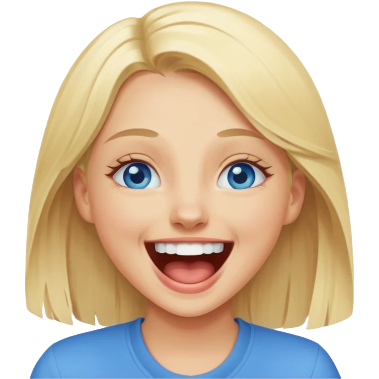 blue eyes blonde girl LAUGHING LOUDLY GIF emoji