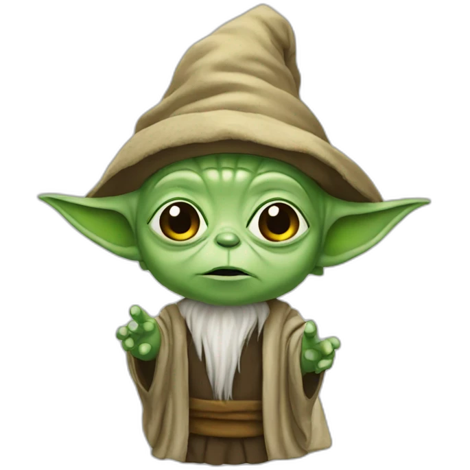 Yoda with a wizard emoji