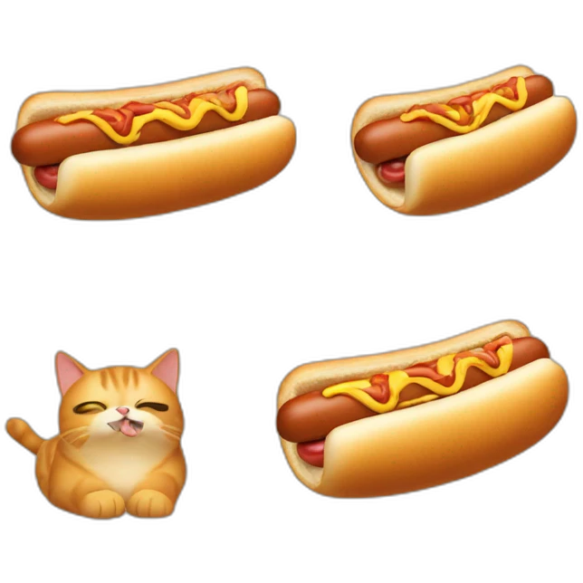 Cat hot dog emoji