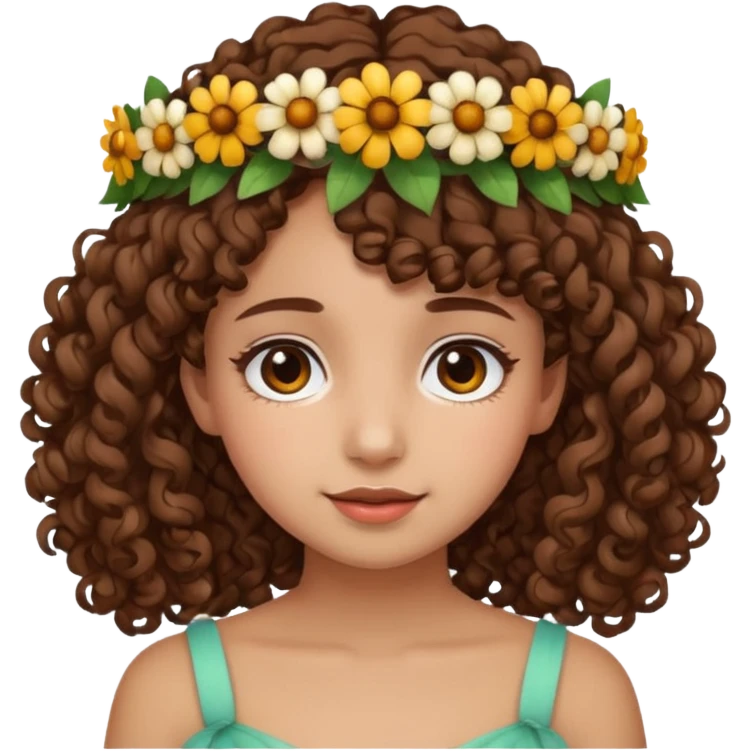 Zumbi de cabelo médio cacheado menina nova emoji