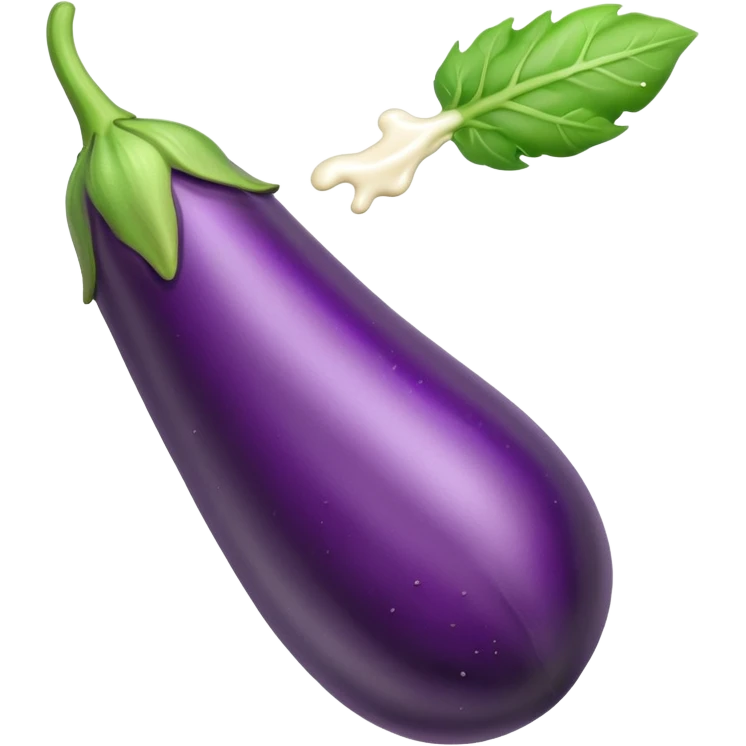 Long Eggplant with milk coming out of the green stem emoji