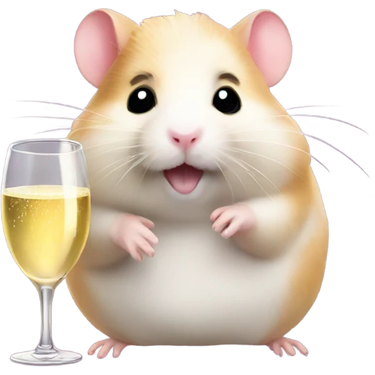 hamster christmas with champagne emoji
