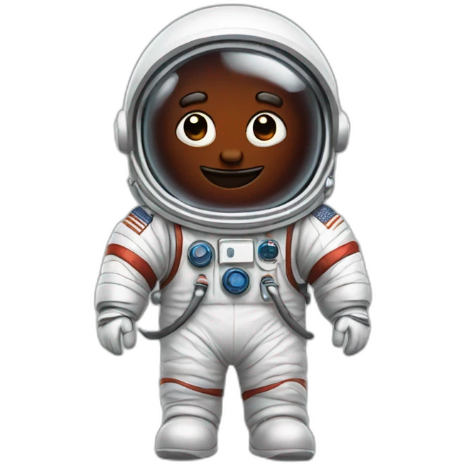 a red bean-shaped astronaut cartoon emoji