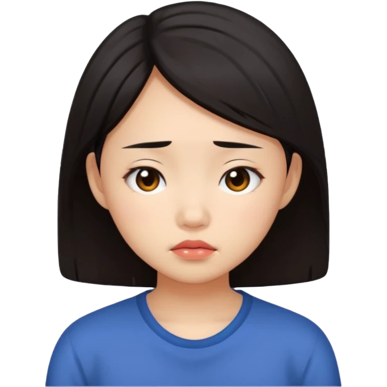 asian girl tired face emoji