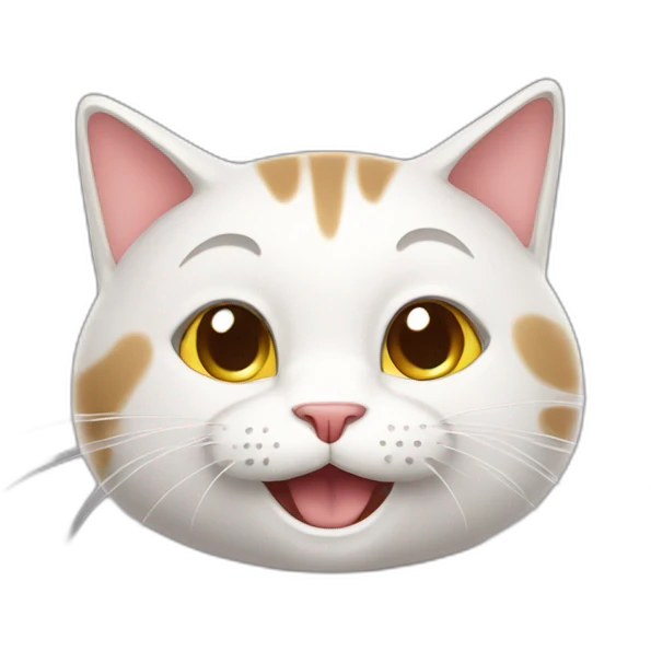 Happy cat with smartphone emoji